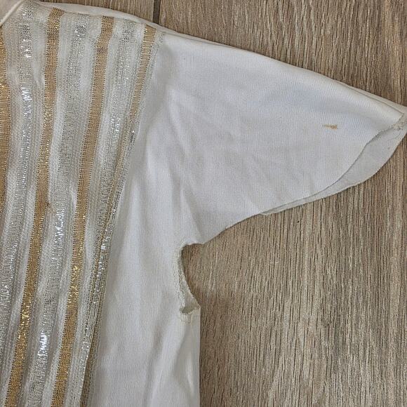 Vintage Rubie’s Angel Costume White Gold Sequin Dress Child Medium USA Made 70s - Picture 10 of 12